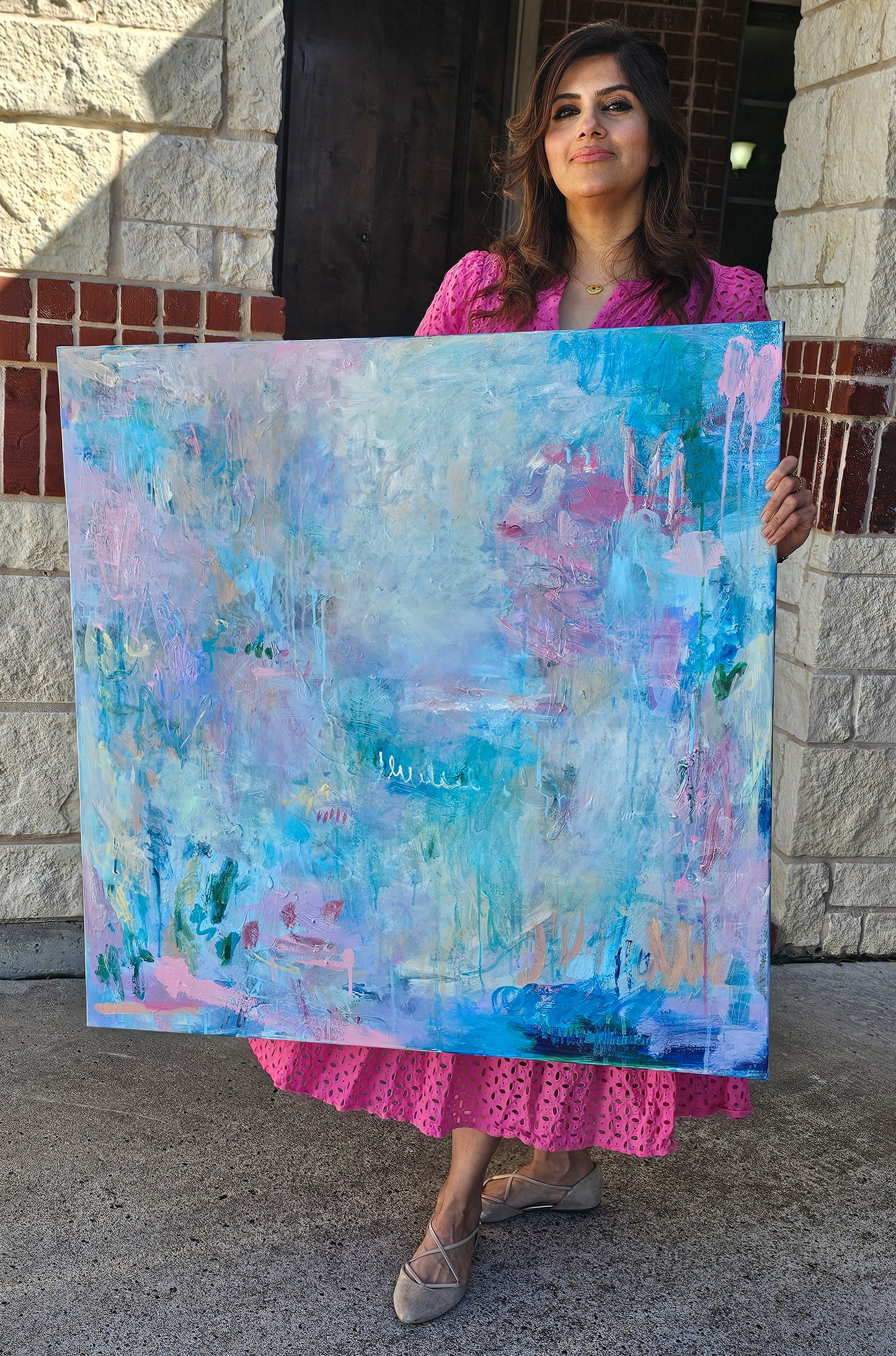 Flip side of the pillow-abstract painting