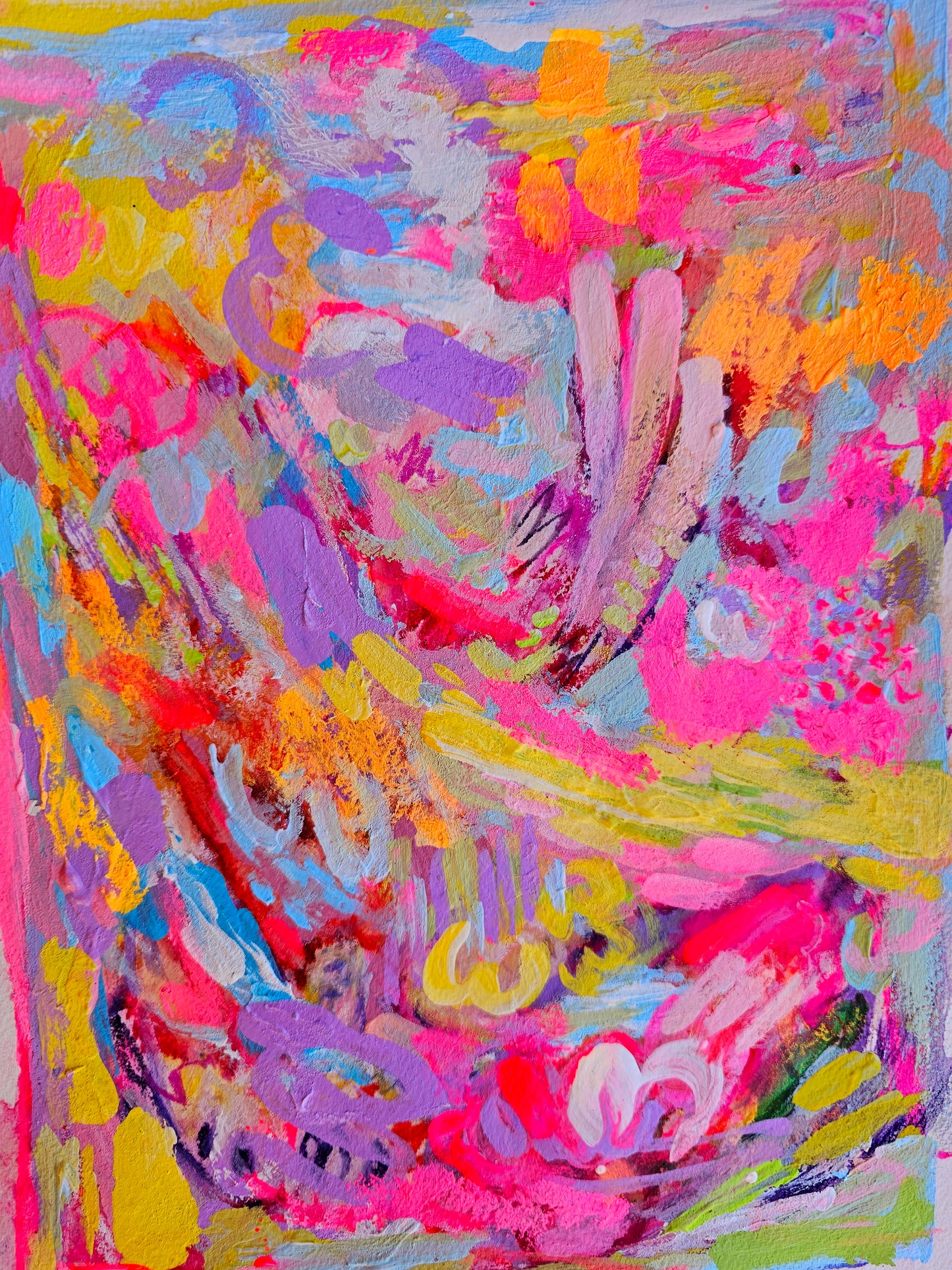 Happy dance-Abstract painting on peper