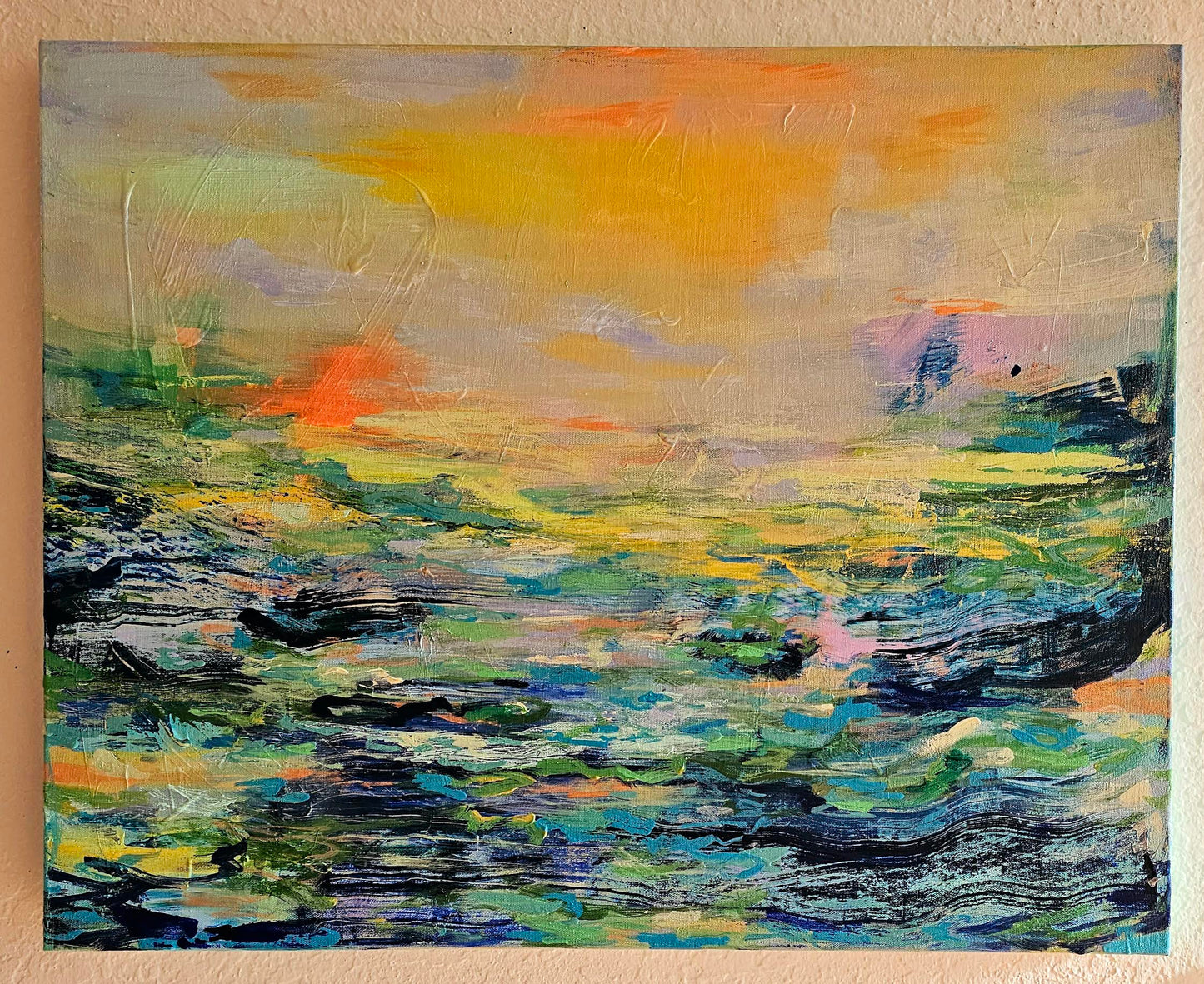 Sunset in Hawaii-Abstract painting-contemporary seascape