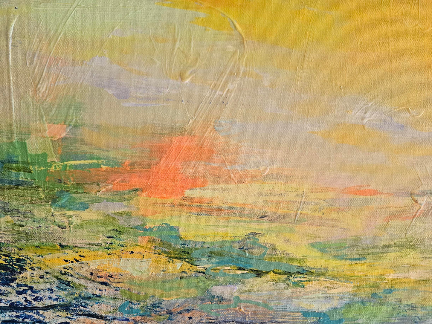 Sunset in Hawaii-Abstract painting-contemporary seascape