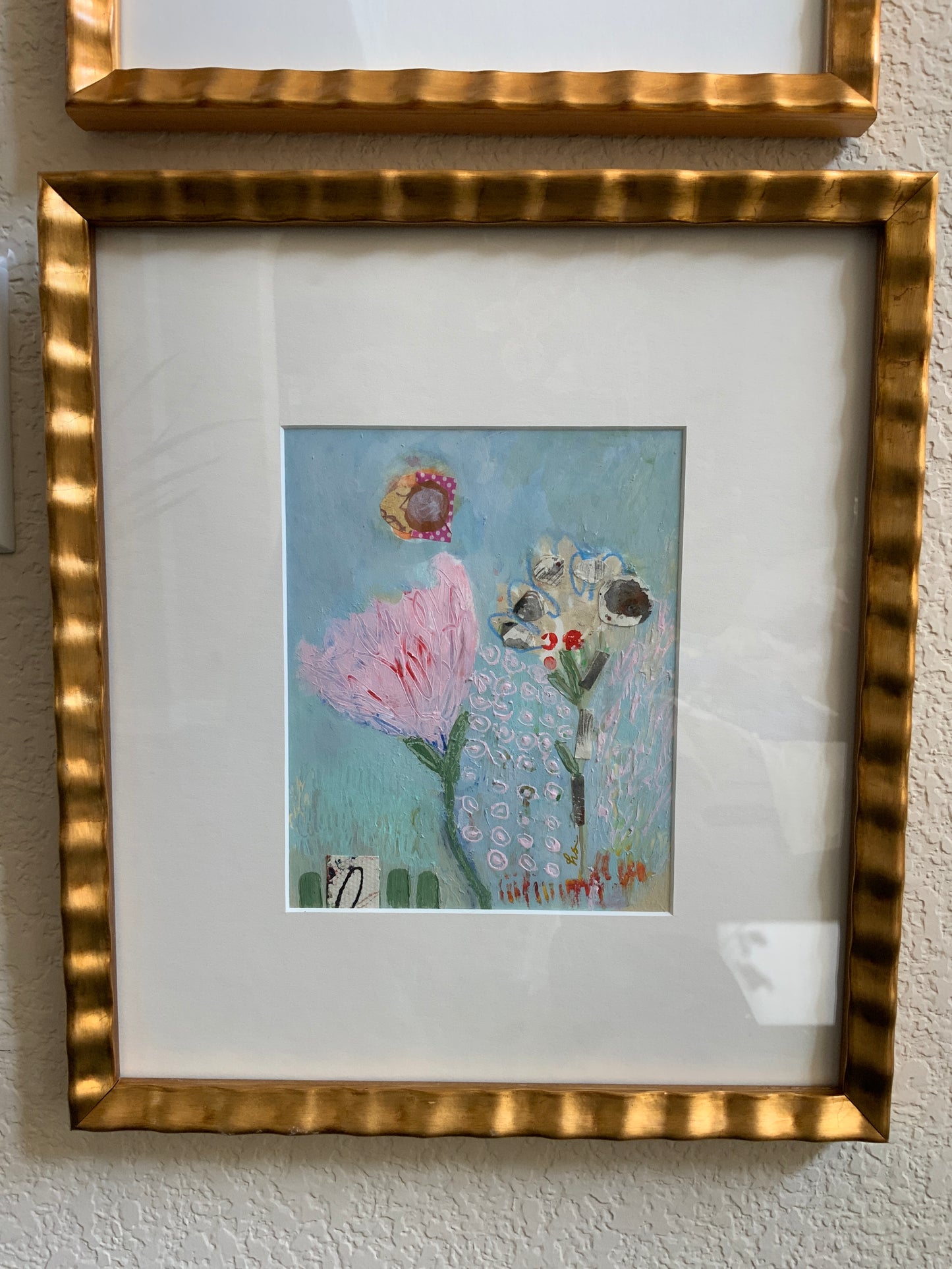 Winter blooms-mixmedia painting