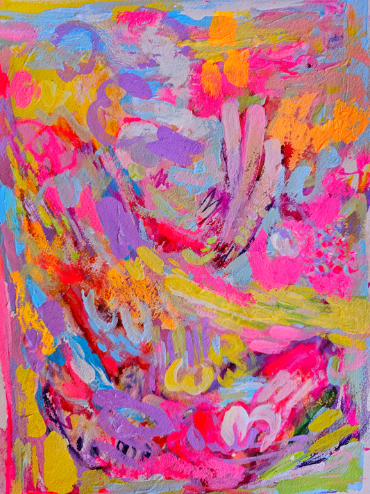 Happy dance-Abstract painting on peper