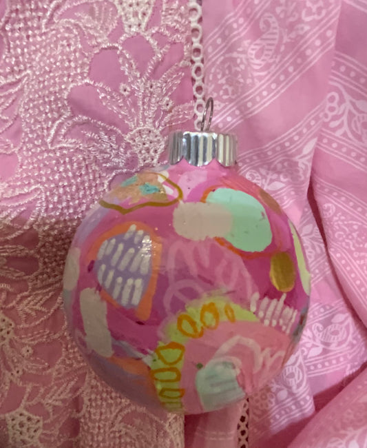 Christmas ornament- Mint, turquoise, pink, magenta, gold, orange