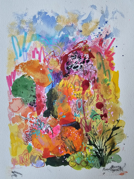 Today, Tomorrow and Always-Abstract painting on paper