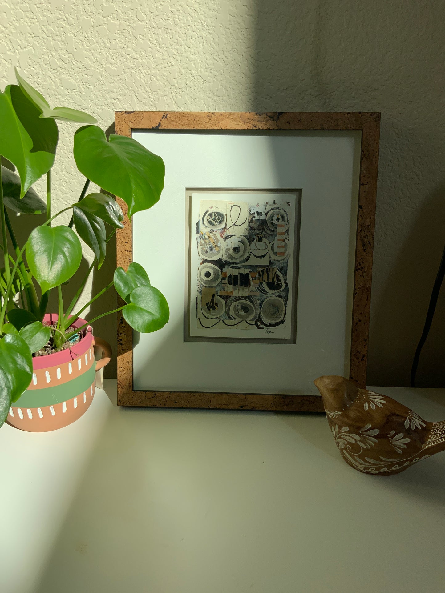 Black and white- monochrome painting-black and white collage painting